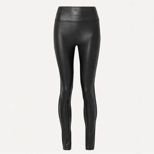 SPANX SPANXshape Stretch Faux‎ Leather Leggings High Rise Skinny Power Waistband
